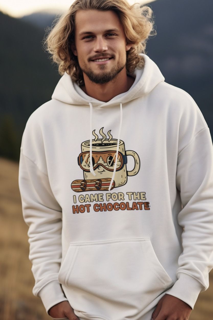 Man wearing a cozy hot-chocolate hoodie